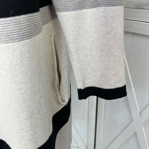 Chico’s Zenergy Cardigan Sweater Striped Colorblock Cotton Cashmere Tan Black XL - Picture 6 of 11
